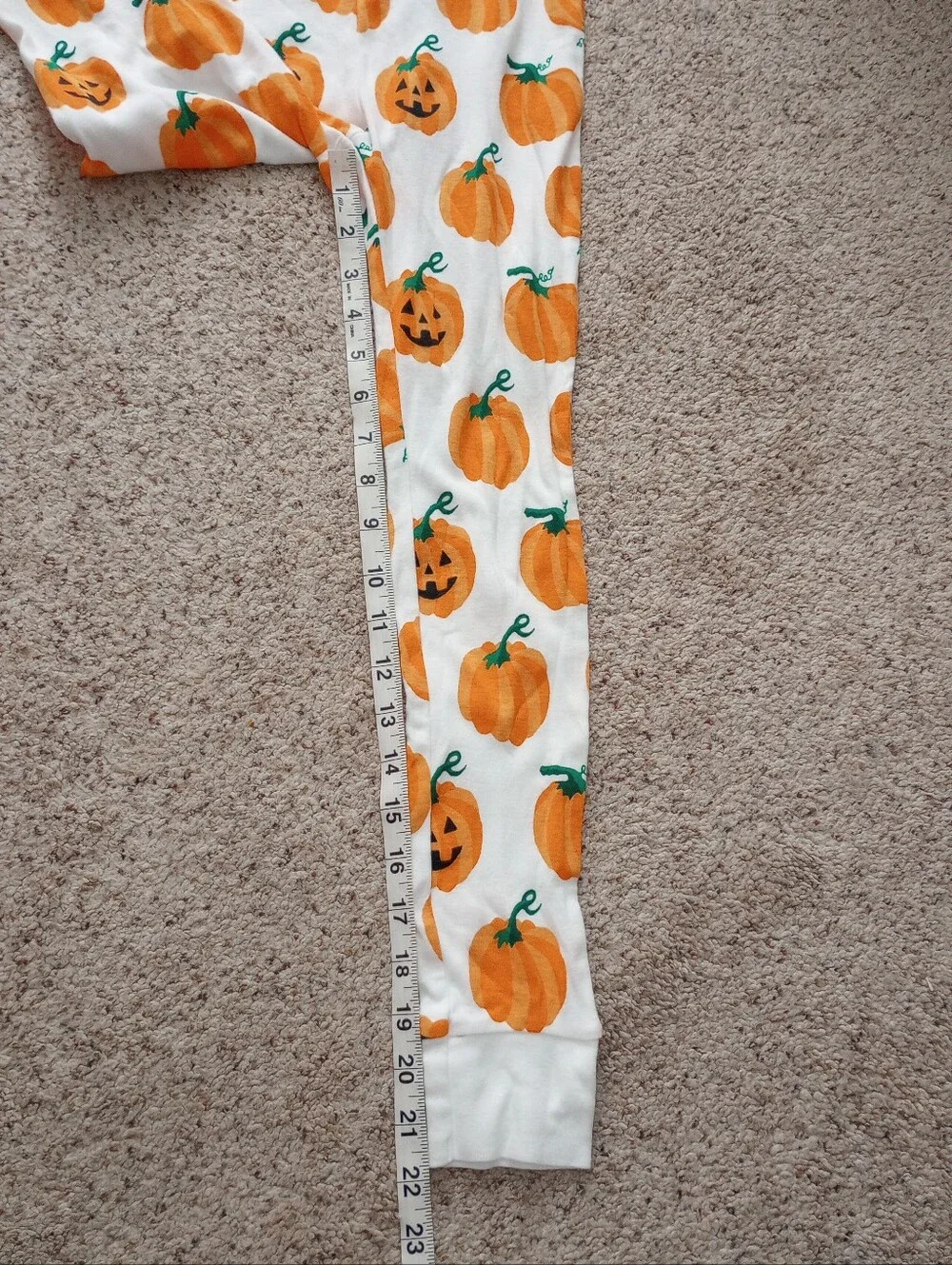 Halloween Pumpkin Jack-o'-lantern Pajamas Top And Bottoms Kids Size Medium 8